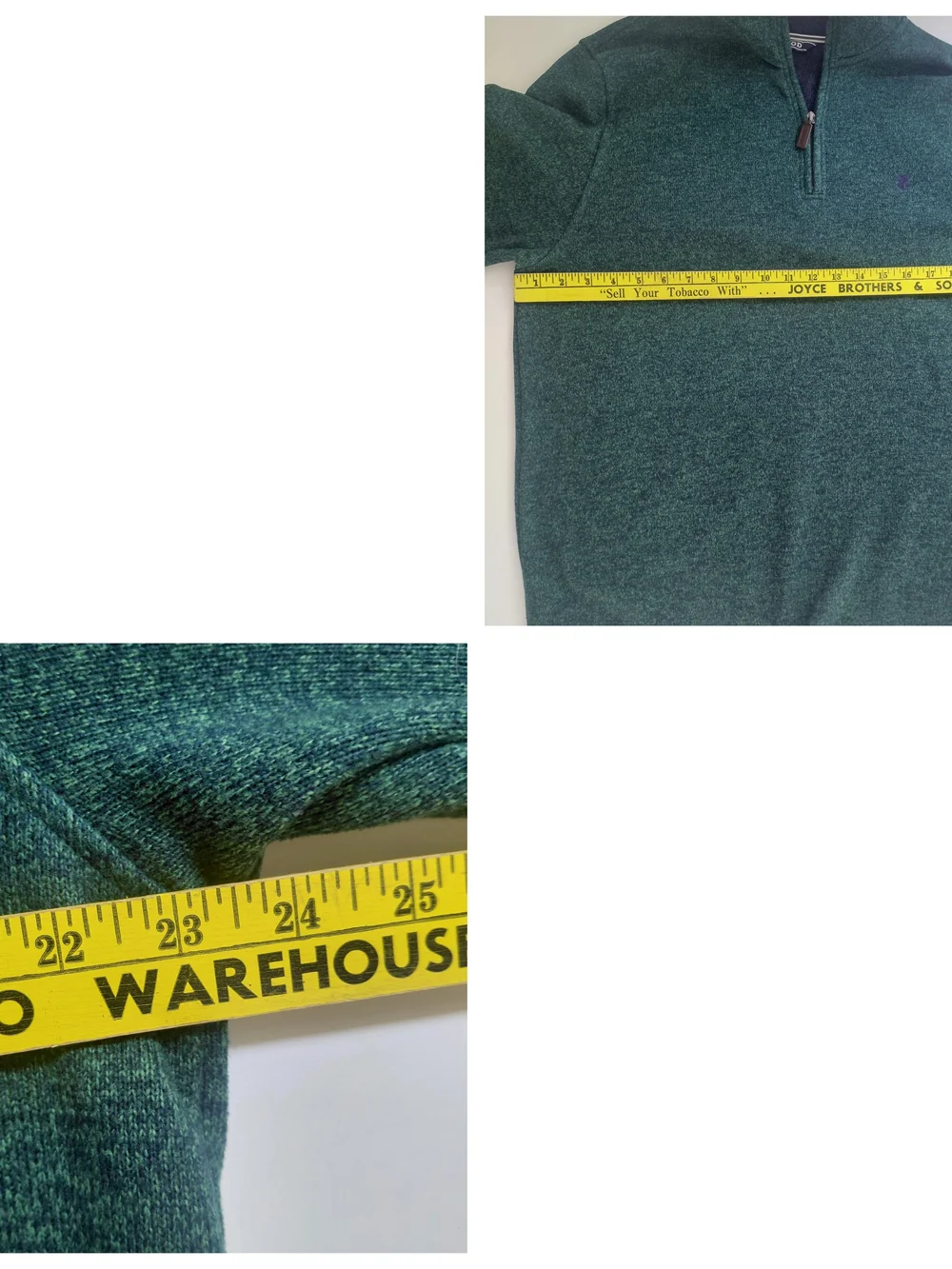 IZOD Men’s Green Quarter-Zip Sweater XL